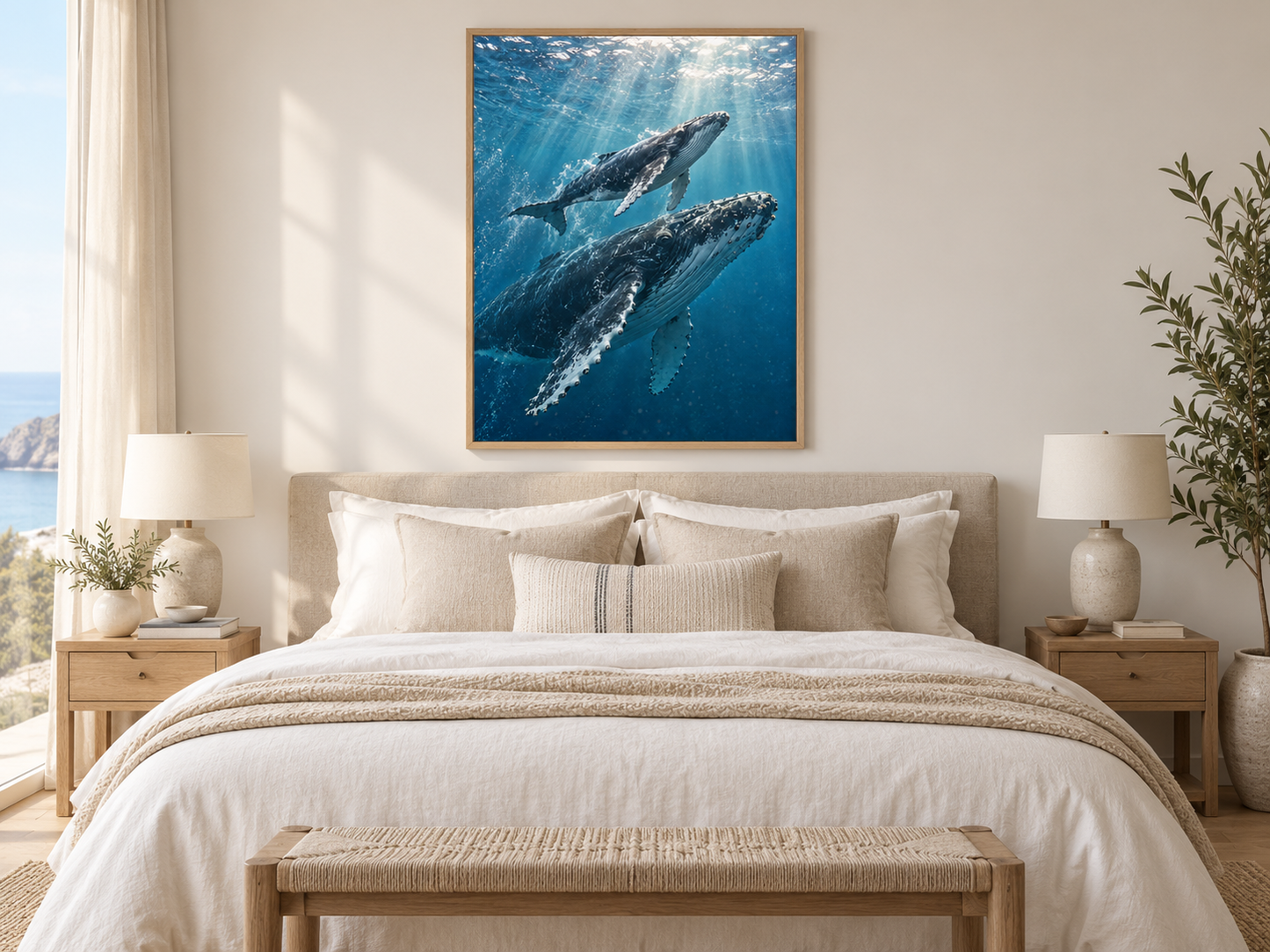 Quadro Baleias-Jubarte no Oceano