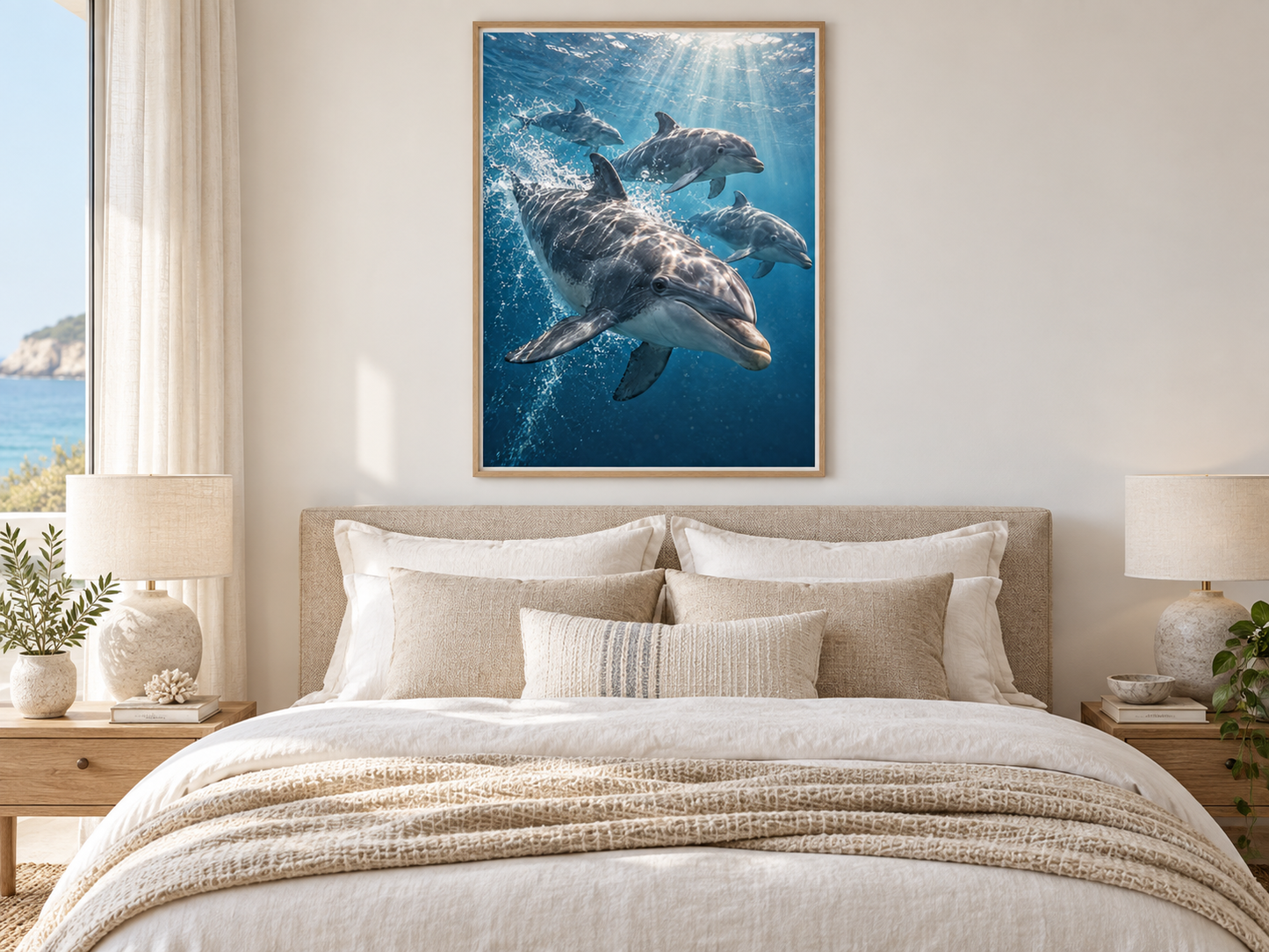 Quadro Golfinhos no Oceano