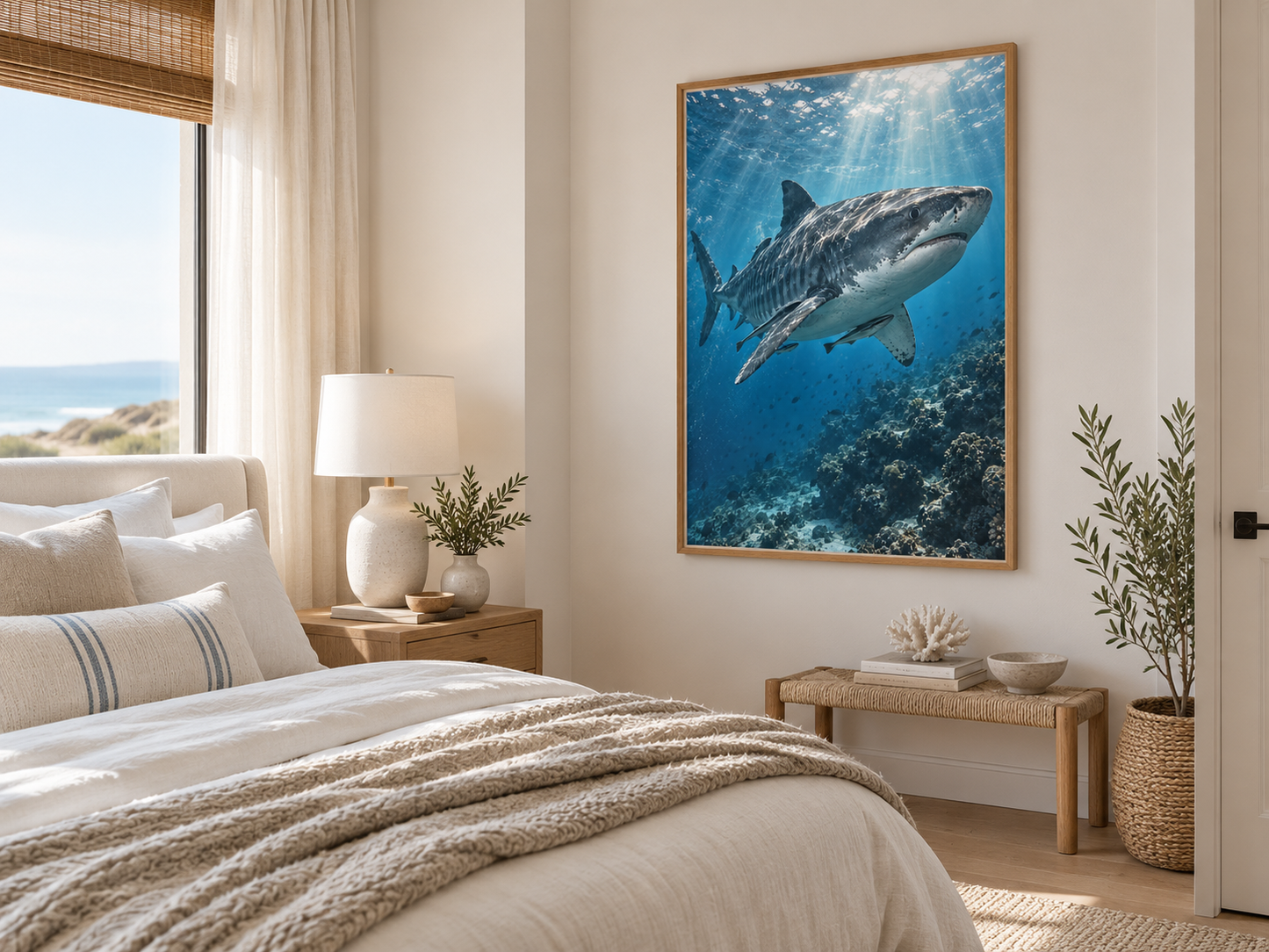 Quadro Tubarão-Branco no Oceano