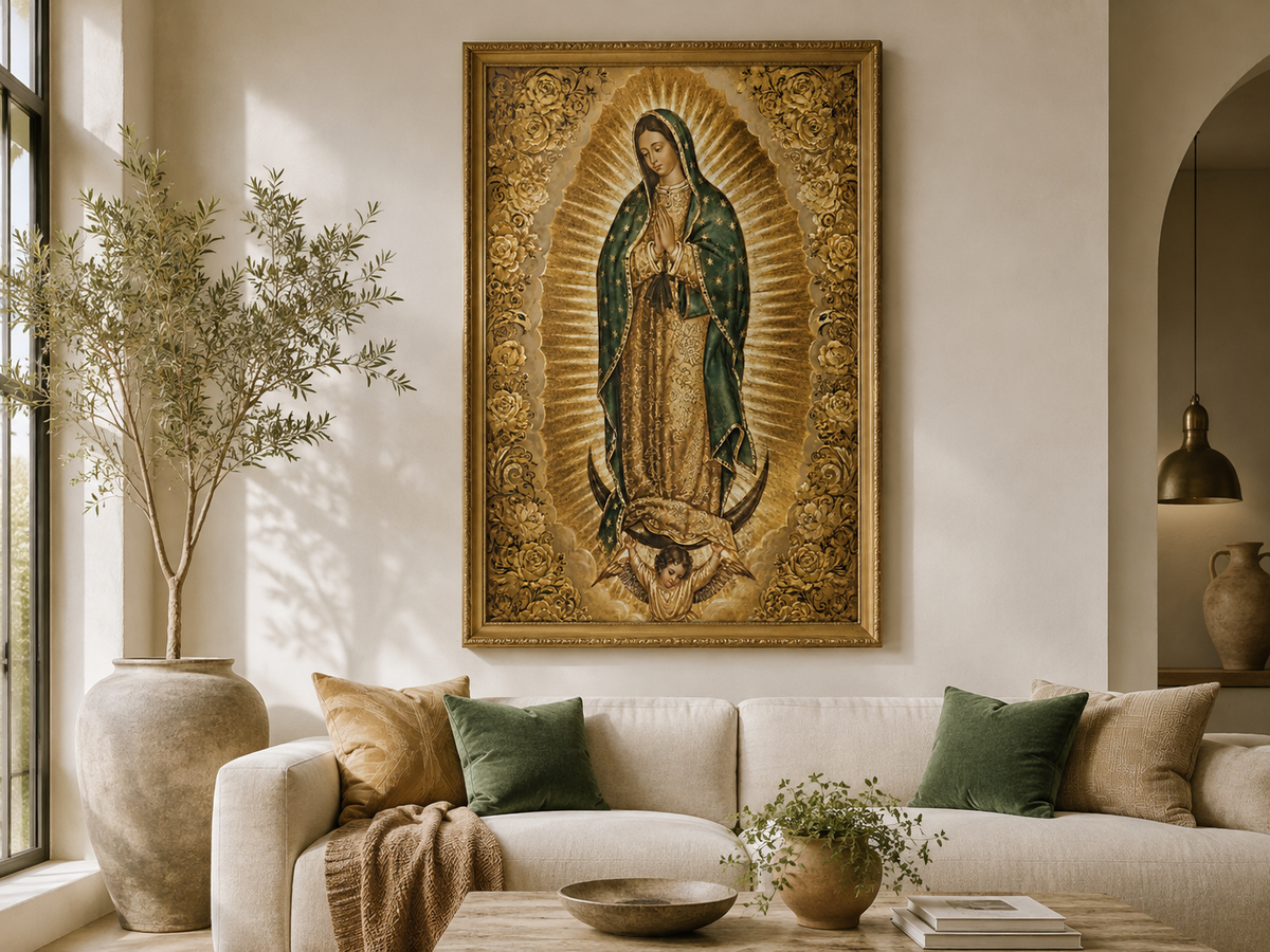 Quadro Nossa Senhora de Guadalupe em Dourado