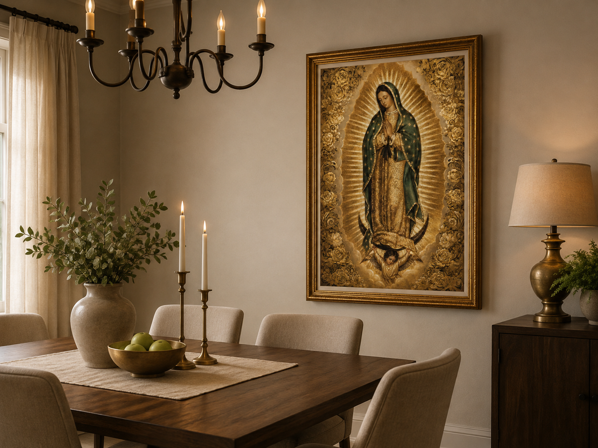 Quadro Nossa Senhora de Guadalupe em Dourado