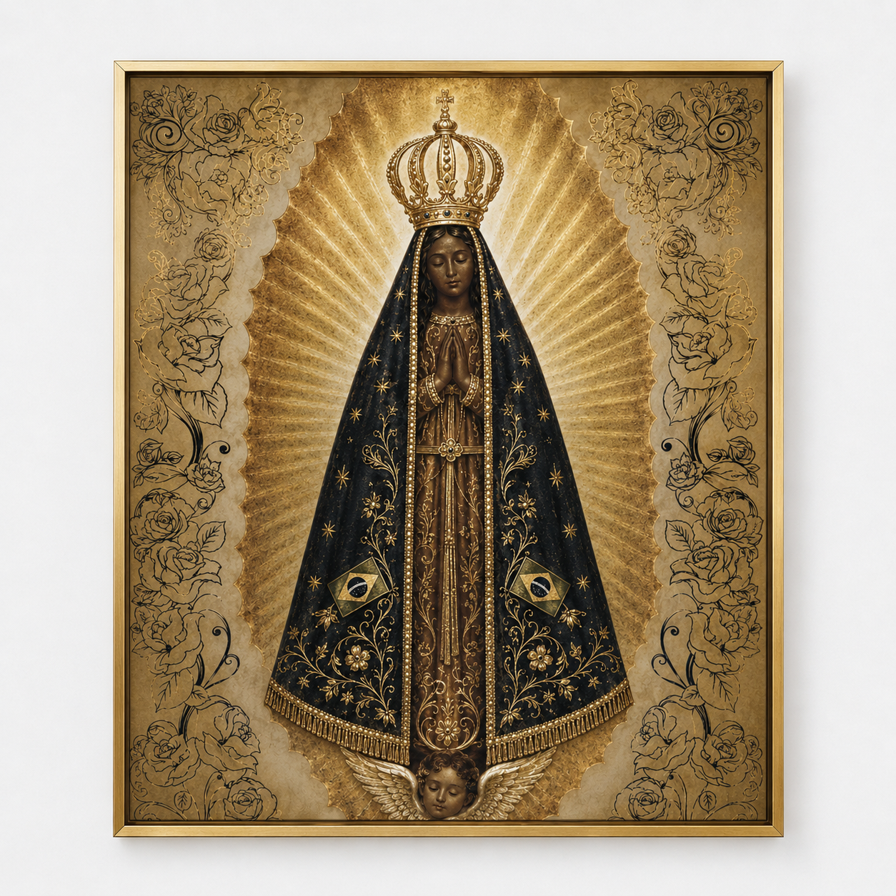 Quadro Nossa Senhora Aparecida em Dourado