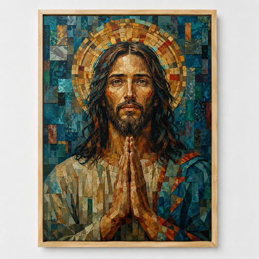 Quadro Cristo em Oração em Mosaico