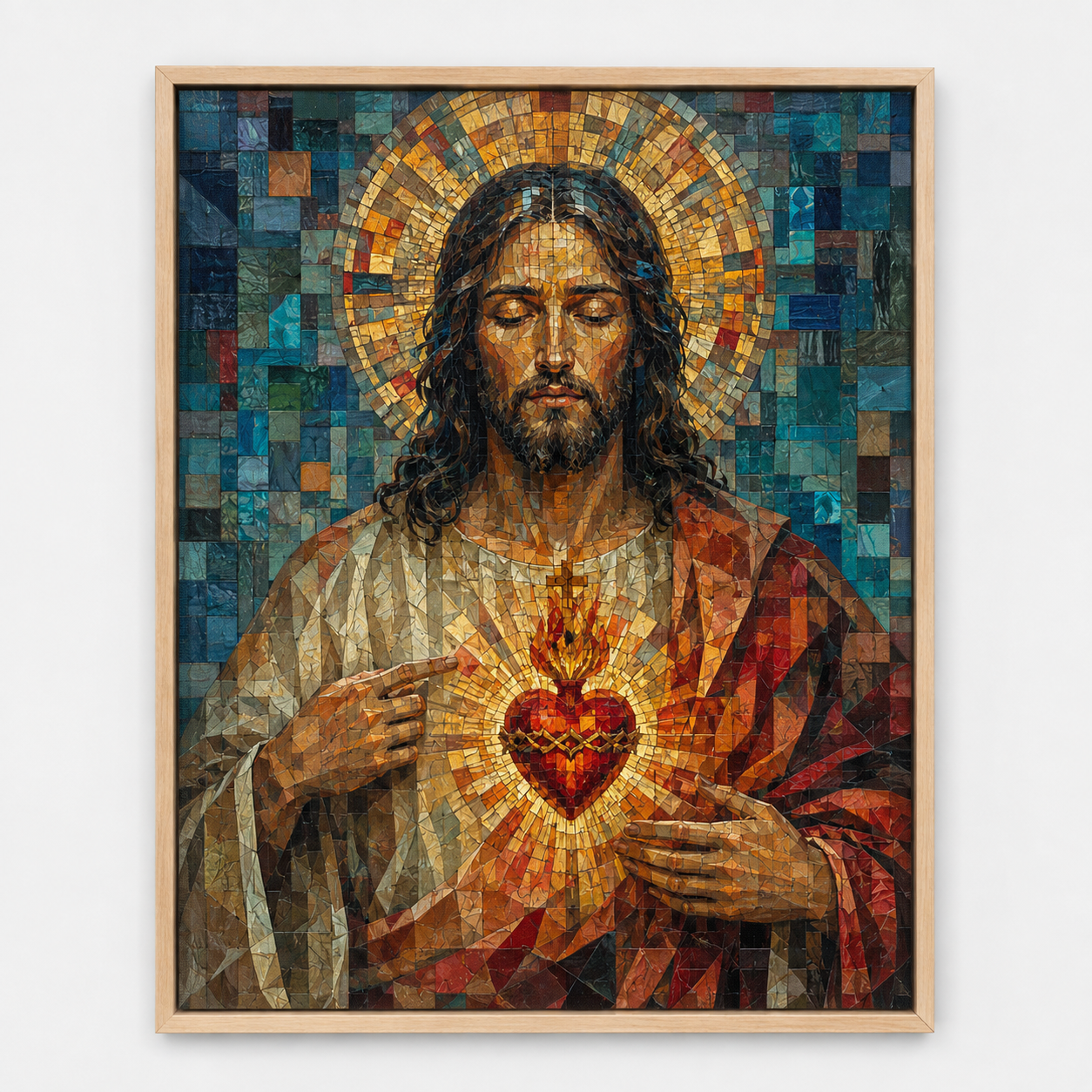 Quadro Sagrado Coração de Jesus em Mosaico