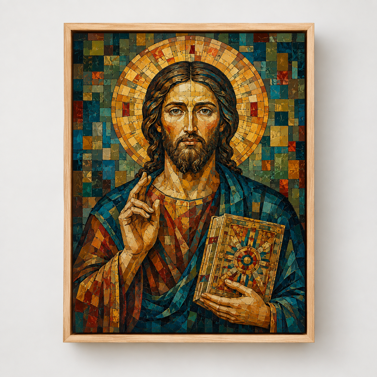 Quadro Cristo Pantocrator em Mosaico