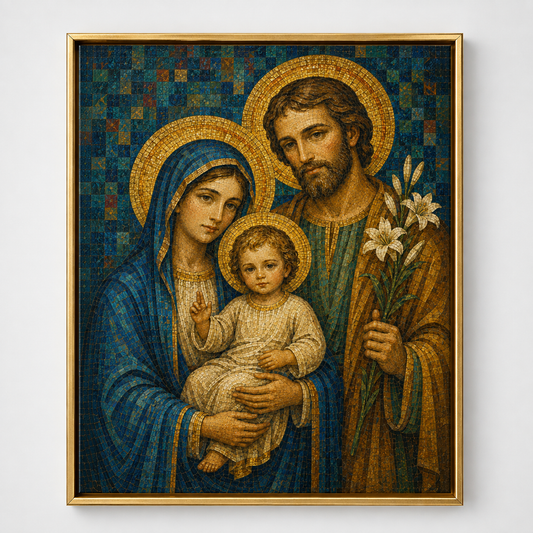 Quadro Sagrada Família em Mosaico
