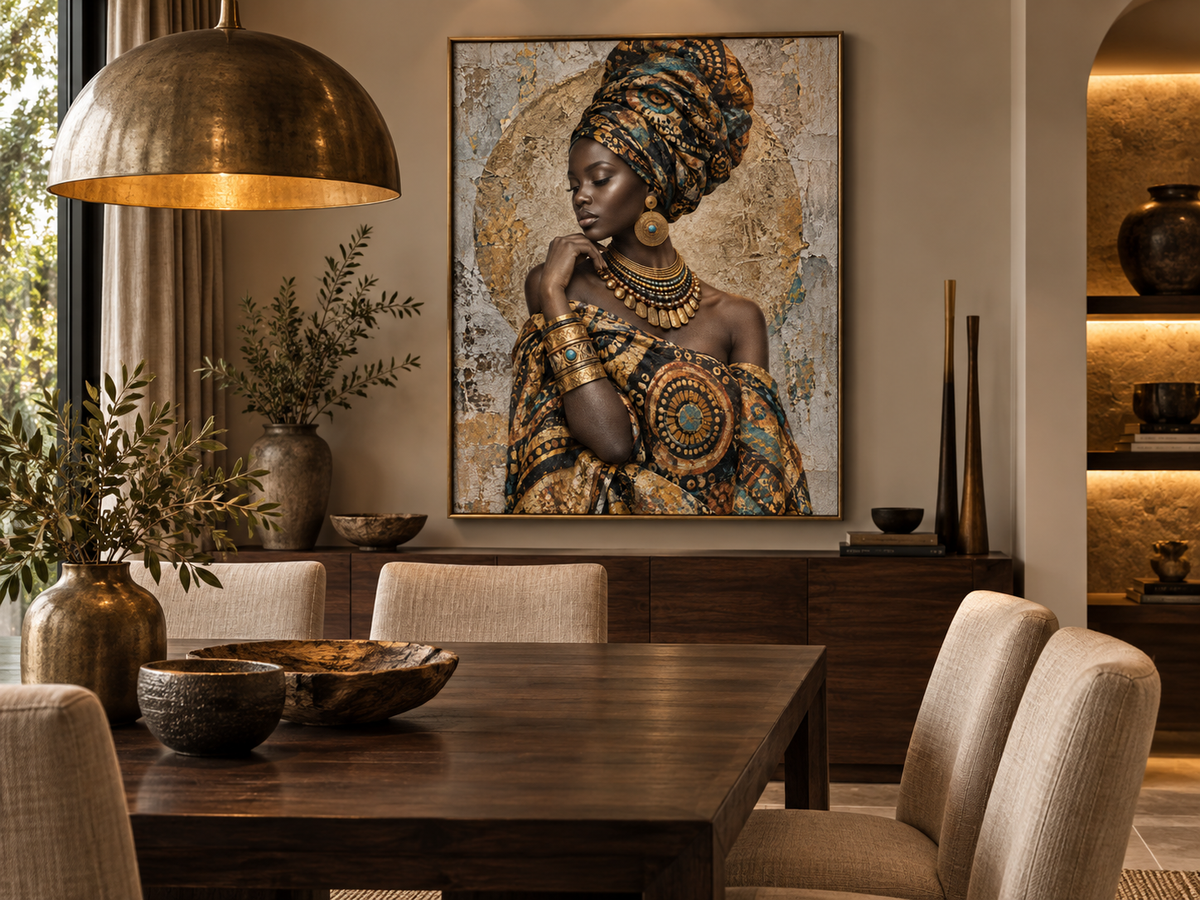 Quadro Mulher Africana com Turbante