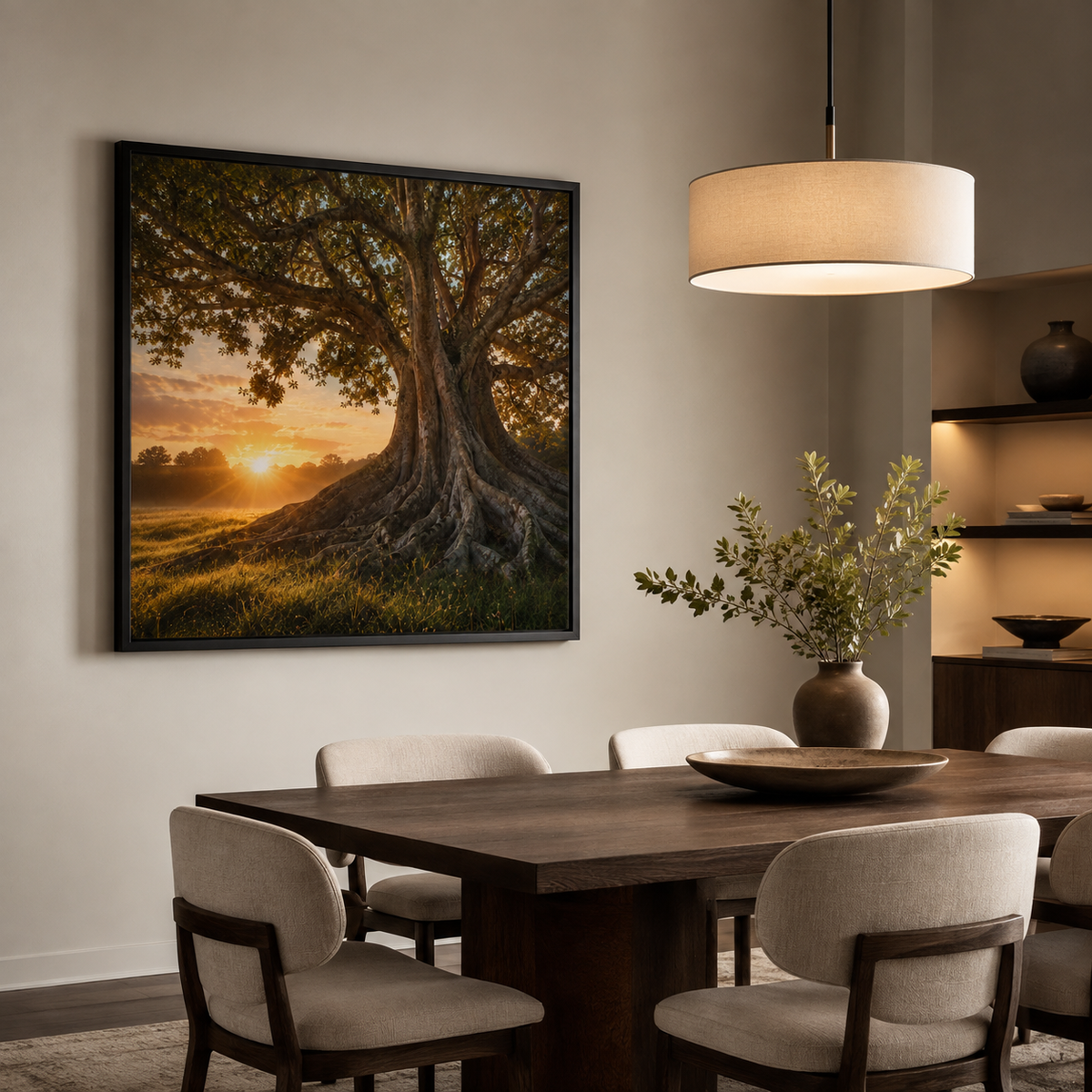 Quadro Árvore Monumental ao Pôr do Sol