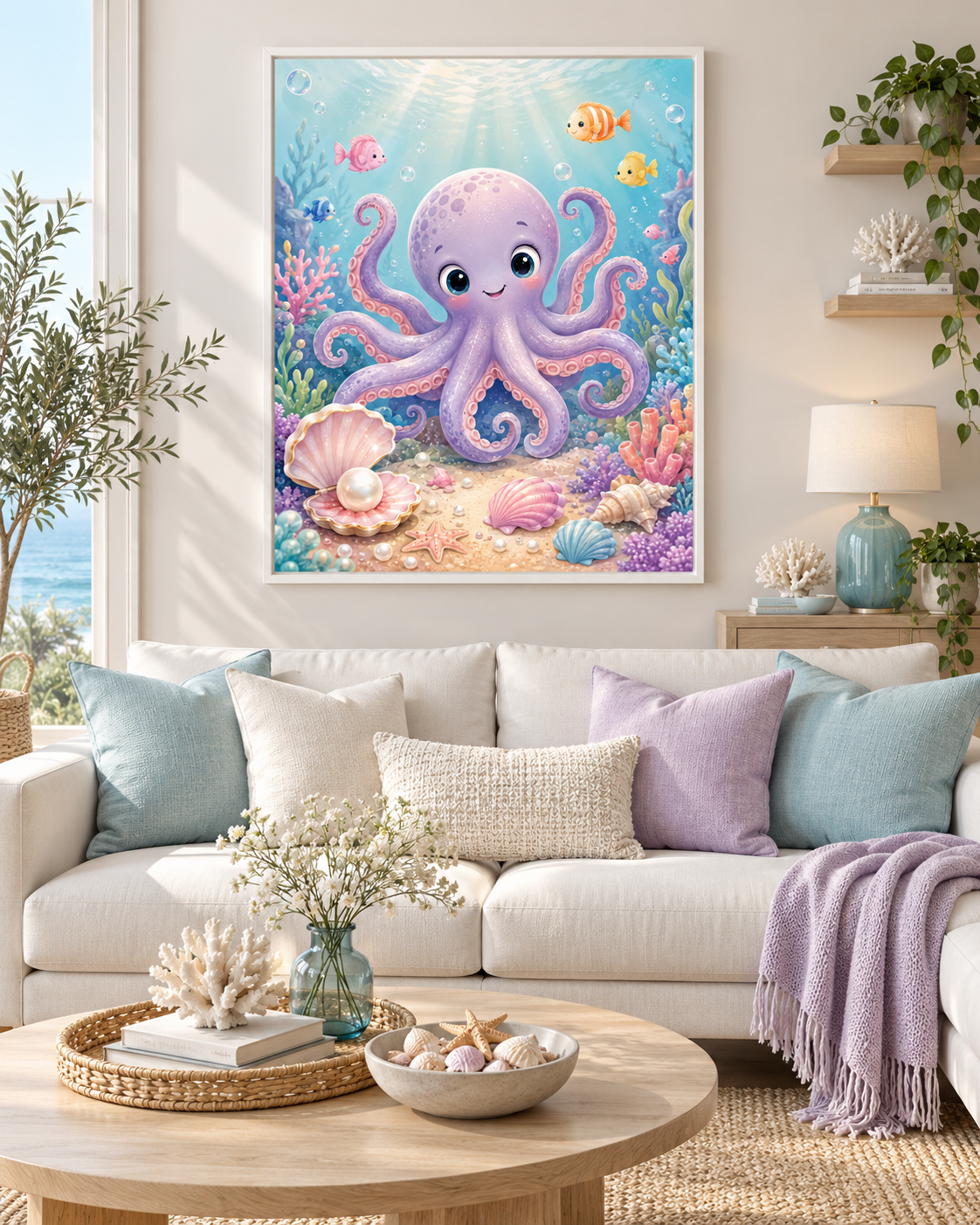 Quadro Polvo no Fundo do Mar