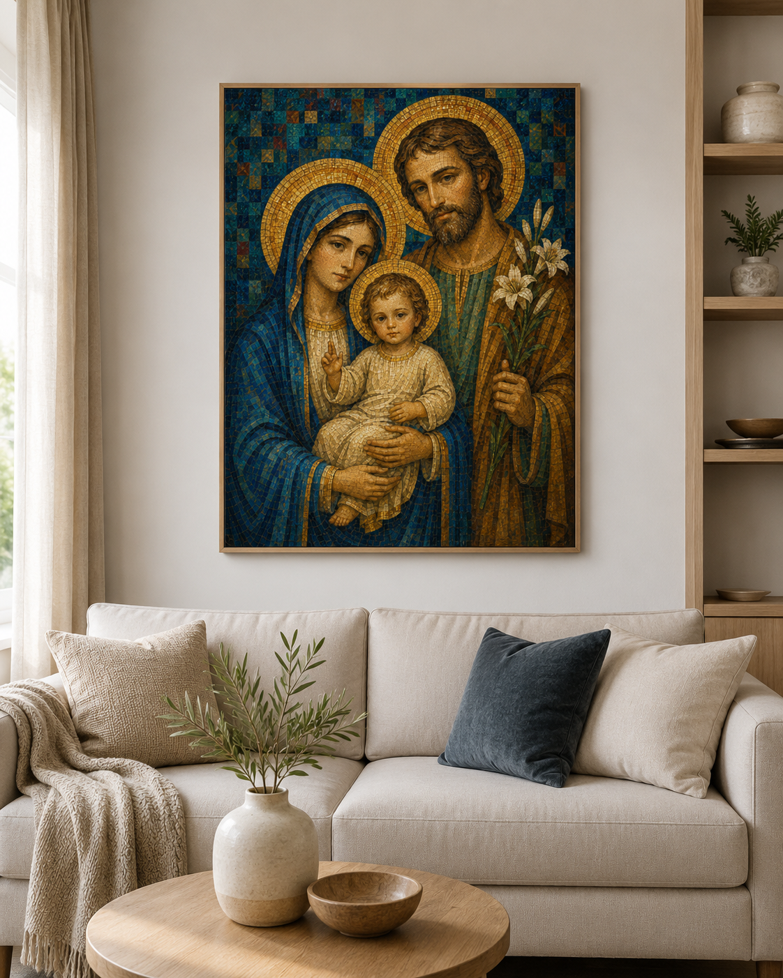 Quadro Sagrada Família em Mosaico