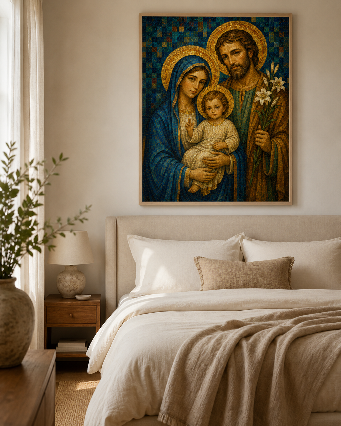 Quadro Sagrada Família em Mosaico