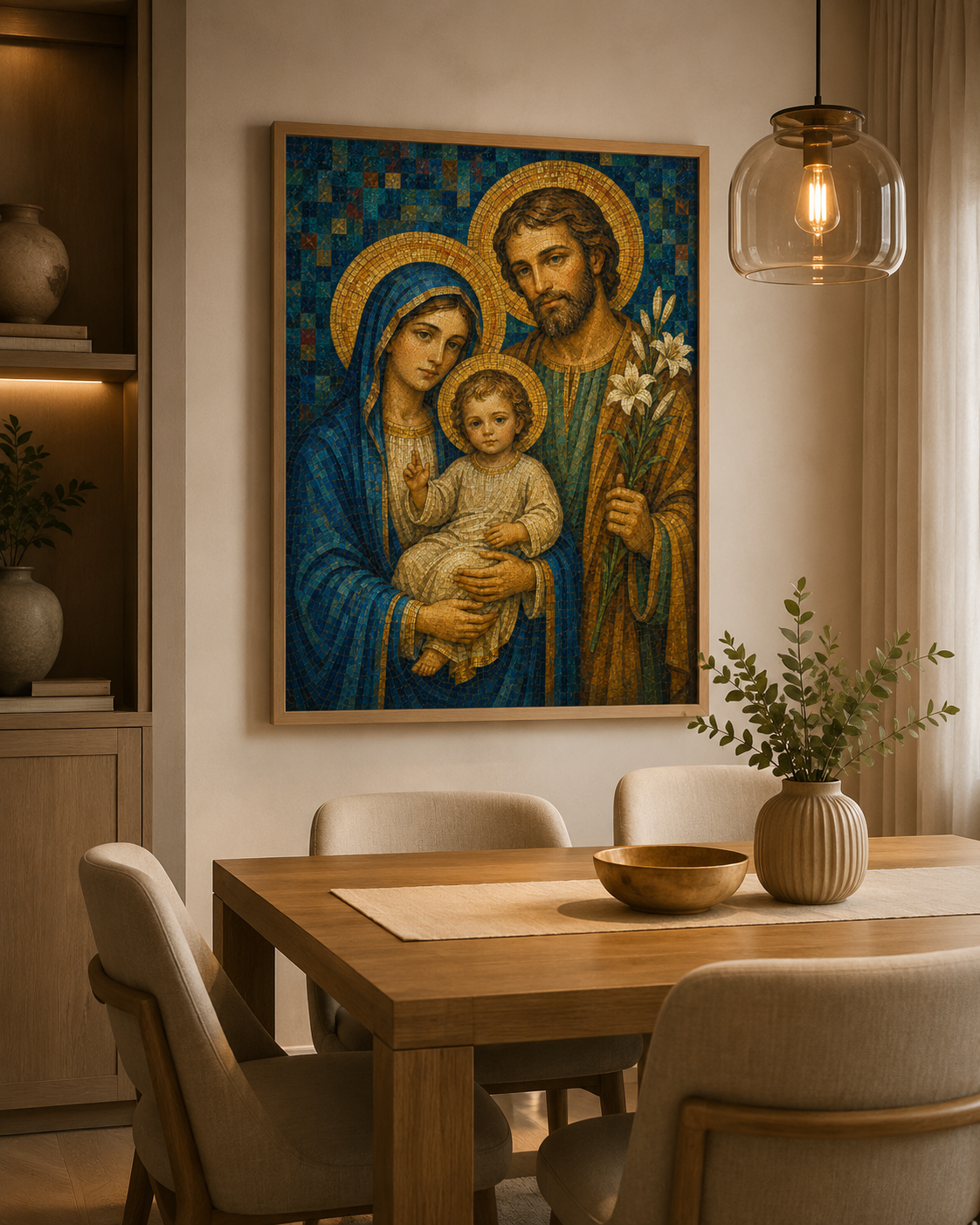 Quadro Sagrada Família em Mosaico