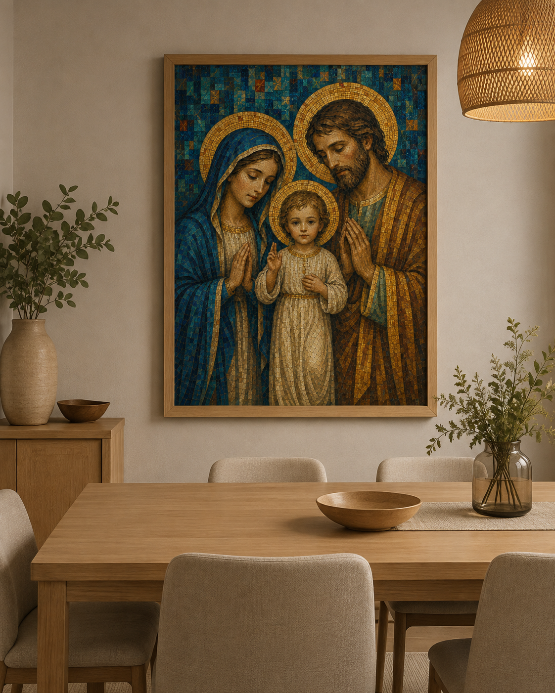 Quadro Sagrada Família em Oração