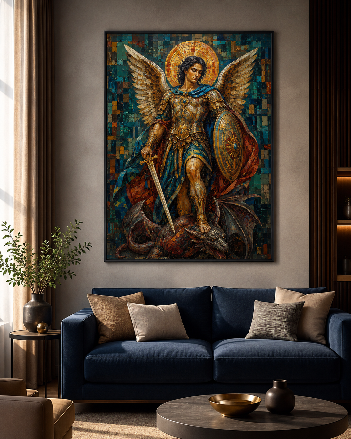 Quadro São Miguel Arcanjo em Mosaico