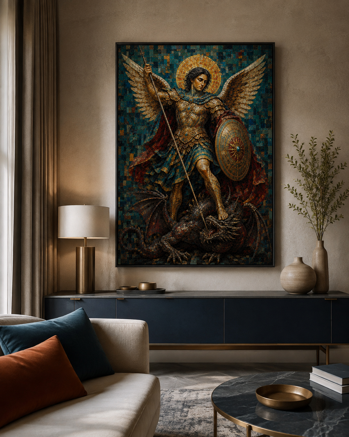 Quadro São Miguel Arcanjo e o Dragão
