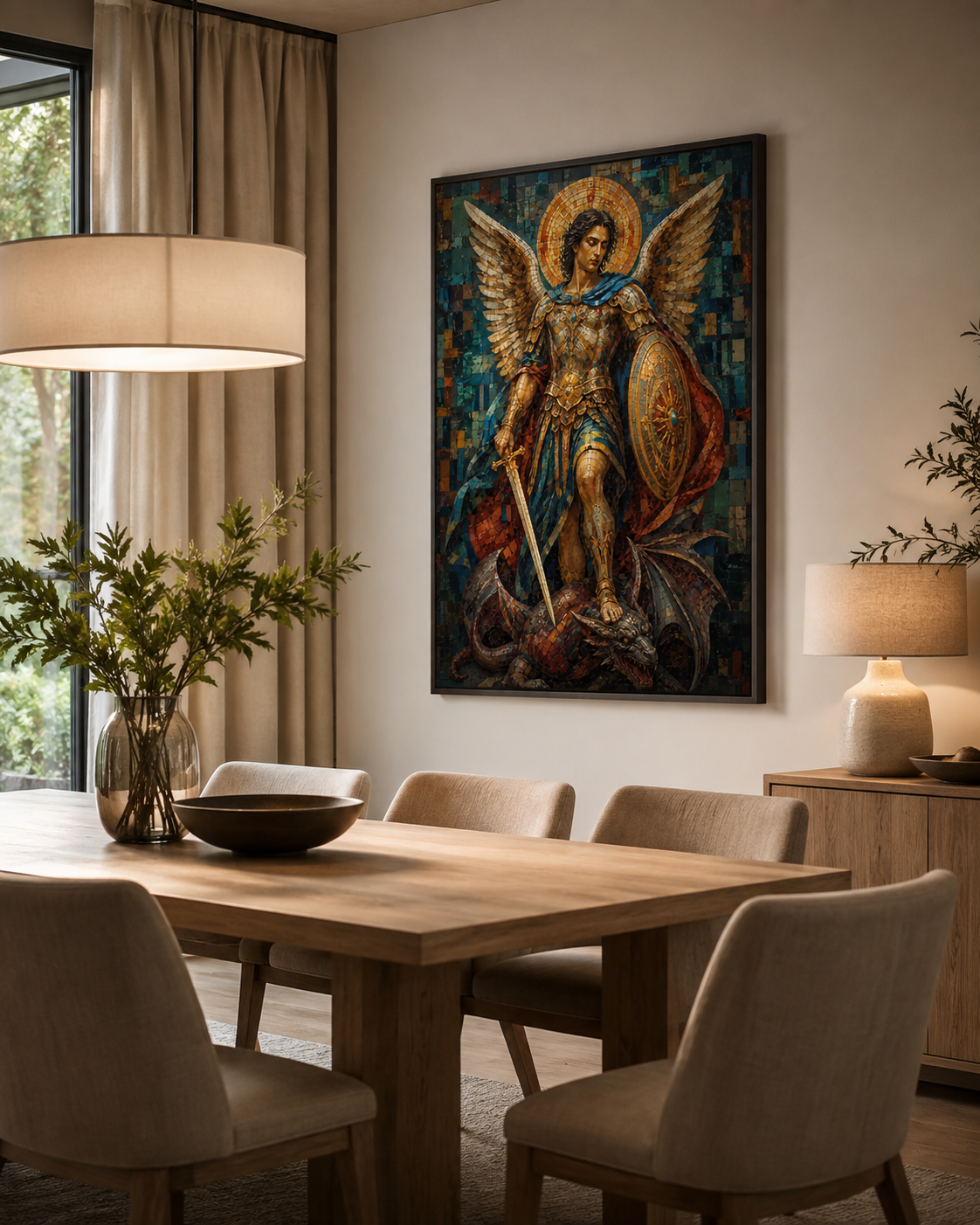 Quadro São Miguel Arcanjo em Mosaico