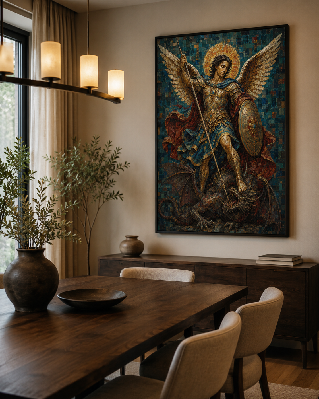 Quadro São Miguel Arcanjo e o Dragão