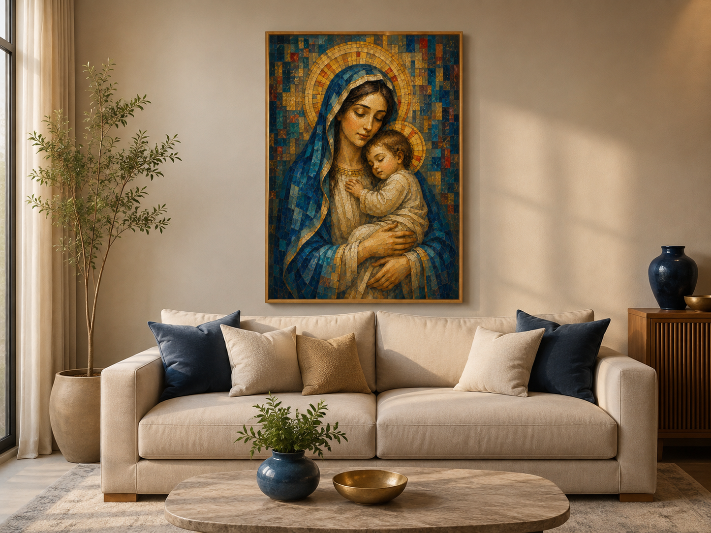 Quadro Virgem Maria e Menino Jesus