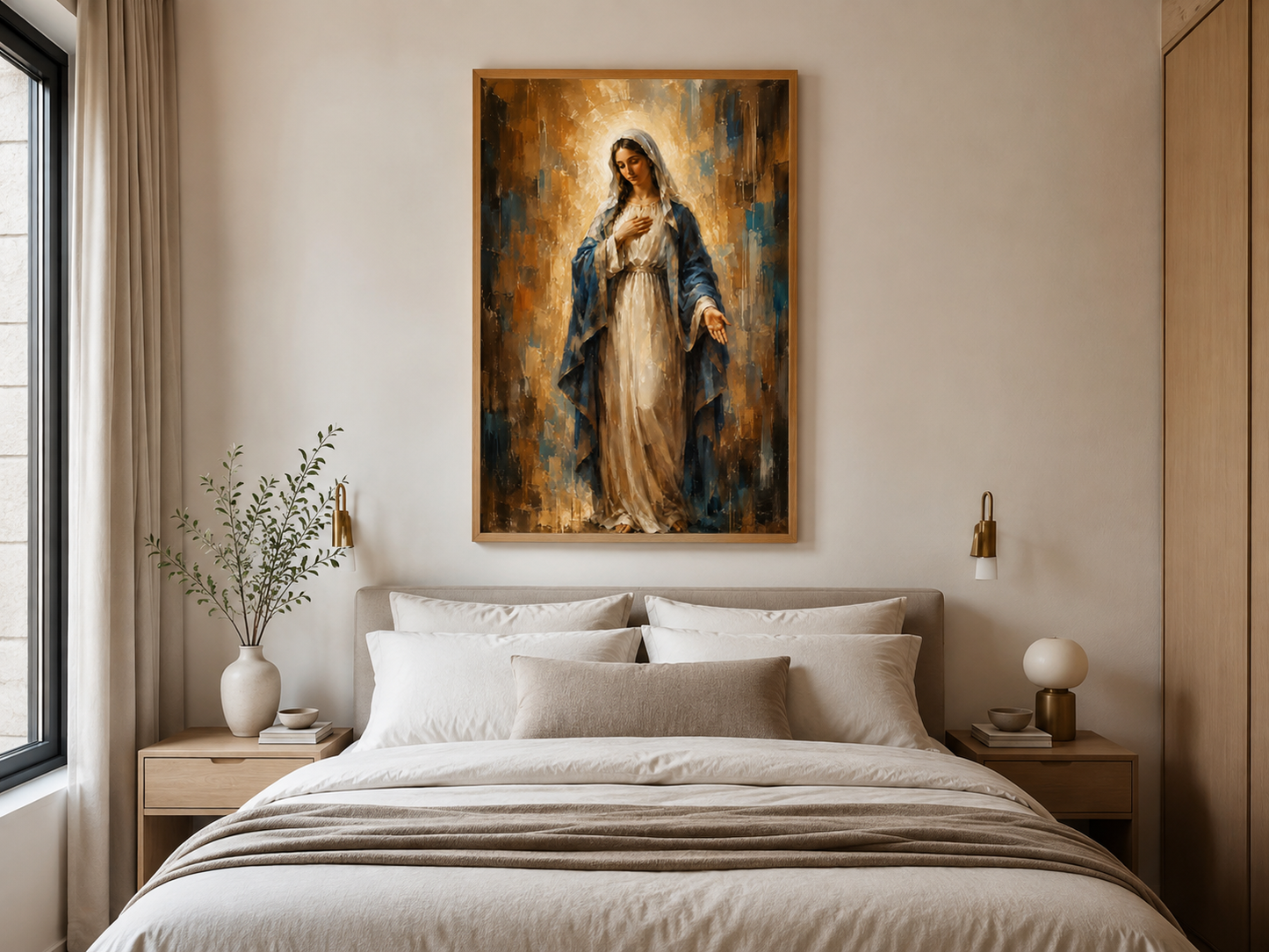 Quadro Virgem Maria em Gesto de Acolhimento