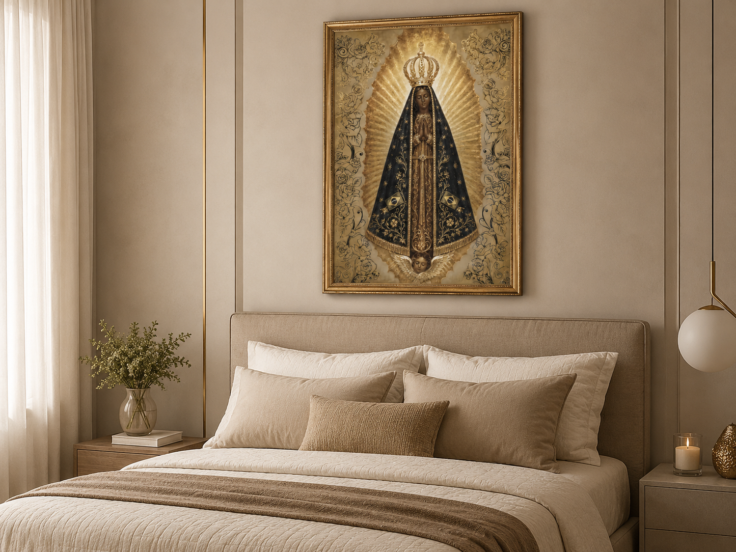 Quadro Nossa Senhora Aparecida em Dourado
