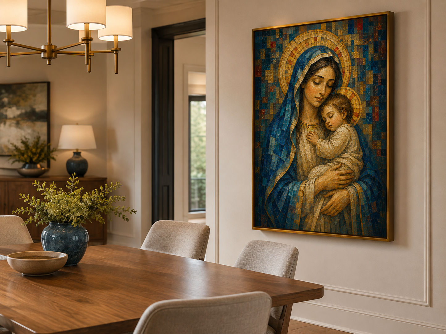 Quadro Virgem Maria e Menino Jesus