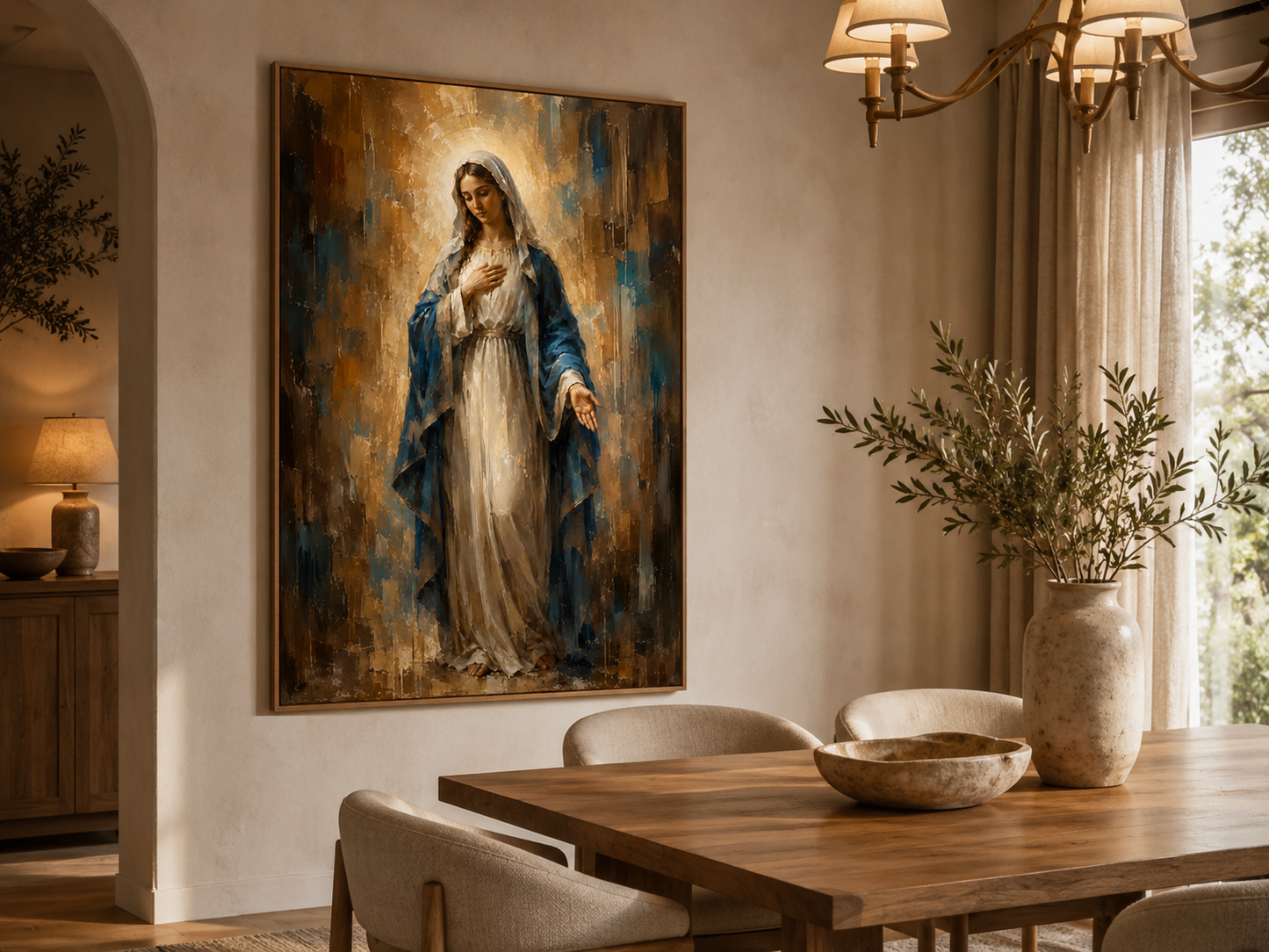 Quadro Virgem Maria em Gesto de Acolhimento