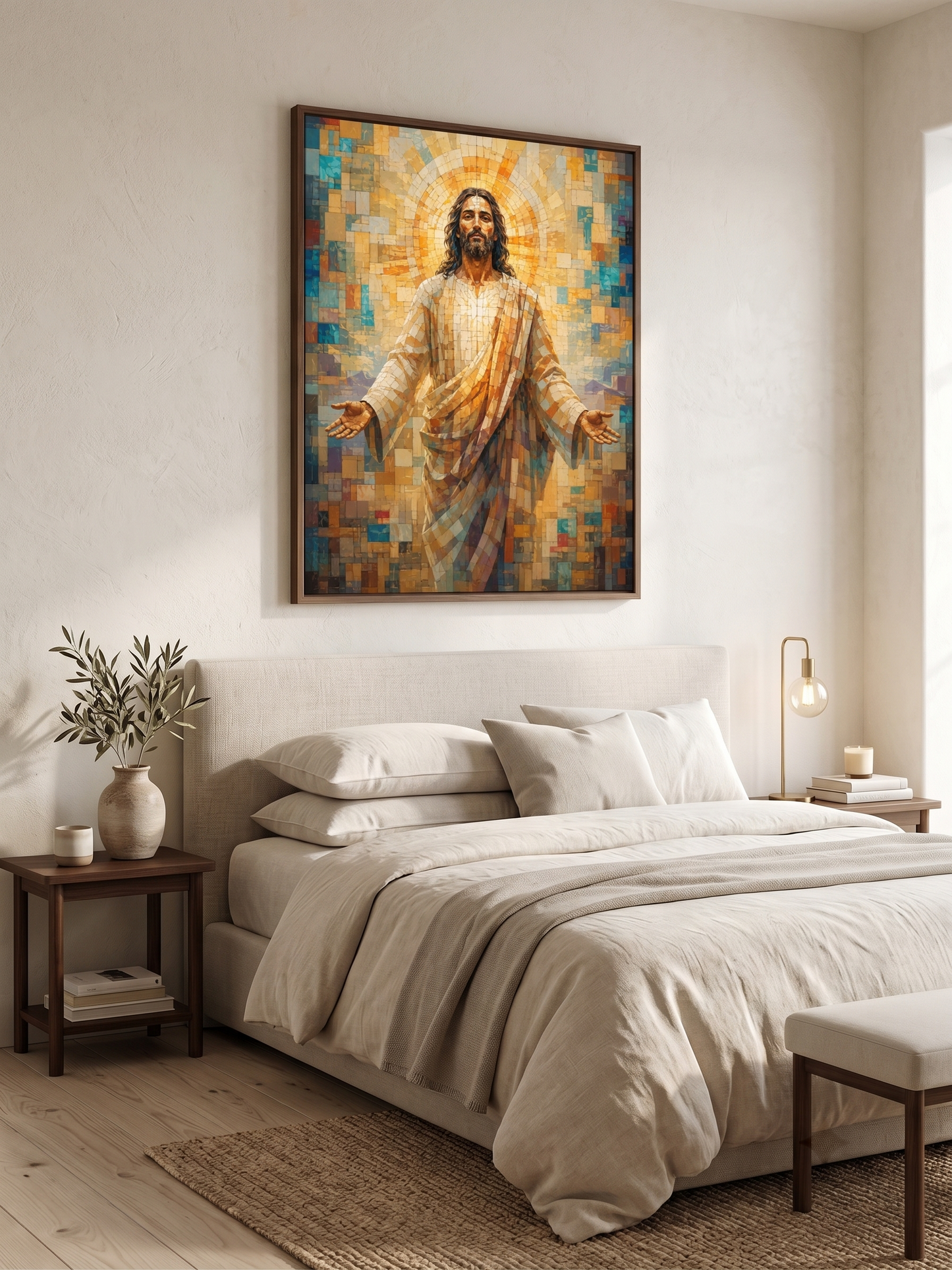 Quadro Cristo de Braços Abertos em Mosaico