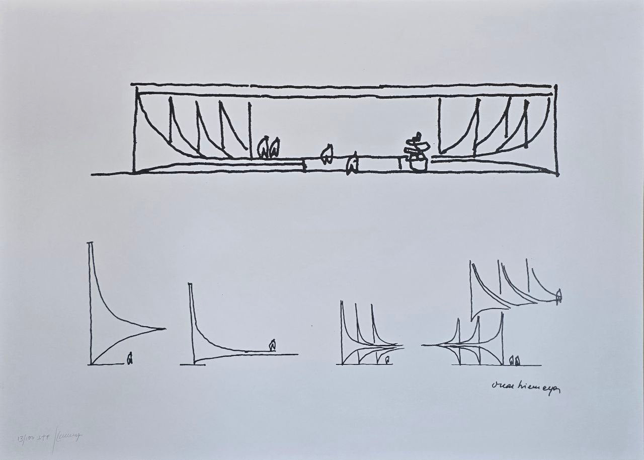 Gravura assinada Palácio do Planalto Oscar Niemeyer 13/100 50x70
