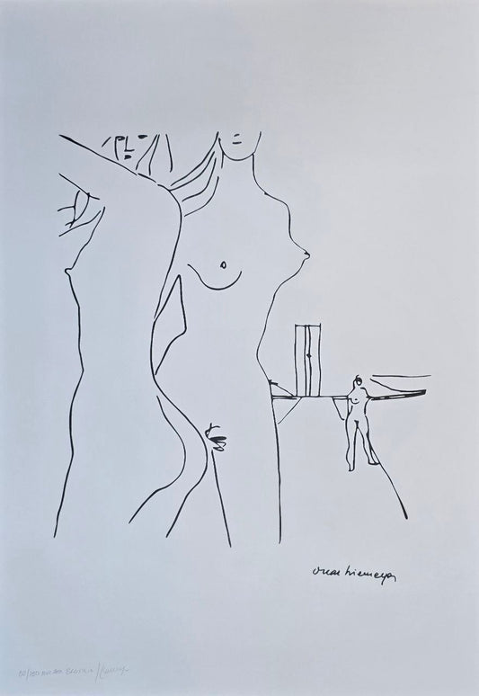 Gravura assinada mulher Brasília (vertical) Oscar Niemeyer 2/100 50x70