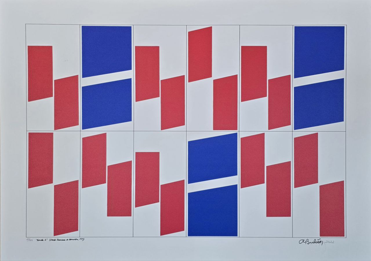 Gravura assinada (Escola Francesa) Athos Bulcão 2/100 50 X 70