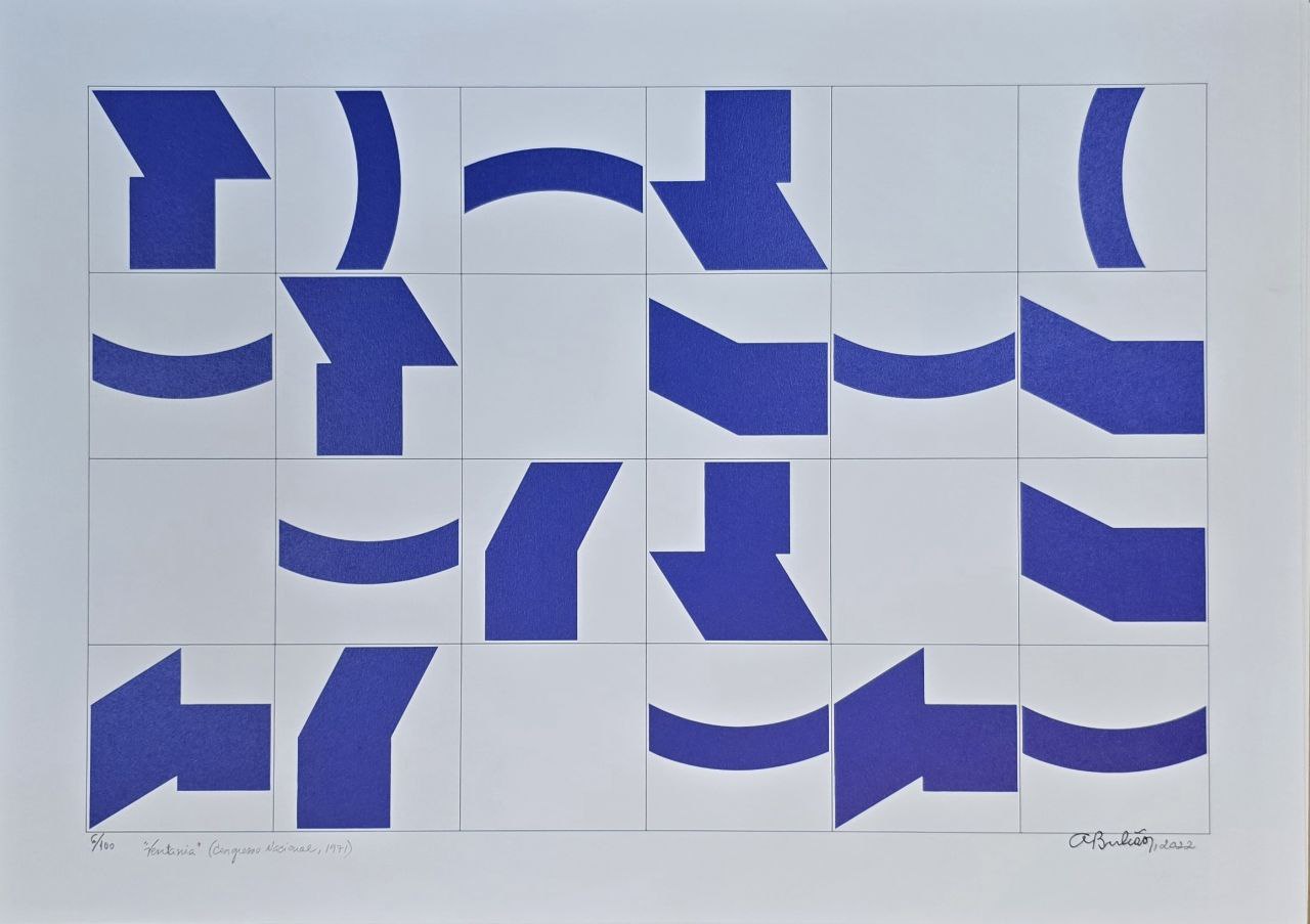 Gravura assinada (ventania congresso nacional) Athos Bulcão 6/100 50 x 70