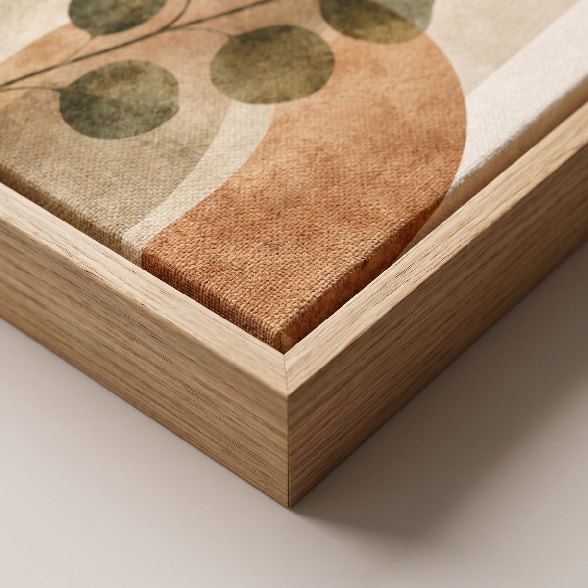 Quadro Folhagem Circular em Tons Terrosos