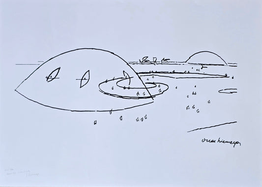 Gravura assinada museu da republica  Oscar Niemeyer 02/100 50x70