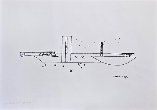 Gravura assinada praça dos tres poderes Oscar Niemeyer 02/100 50X70