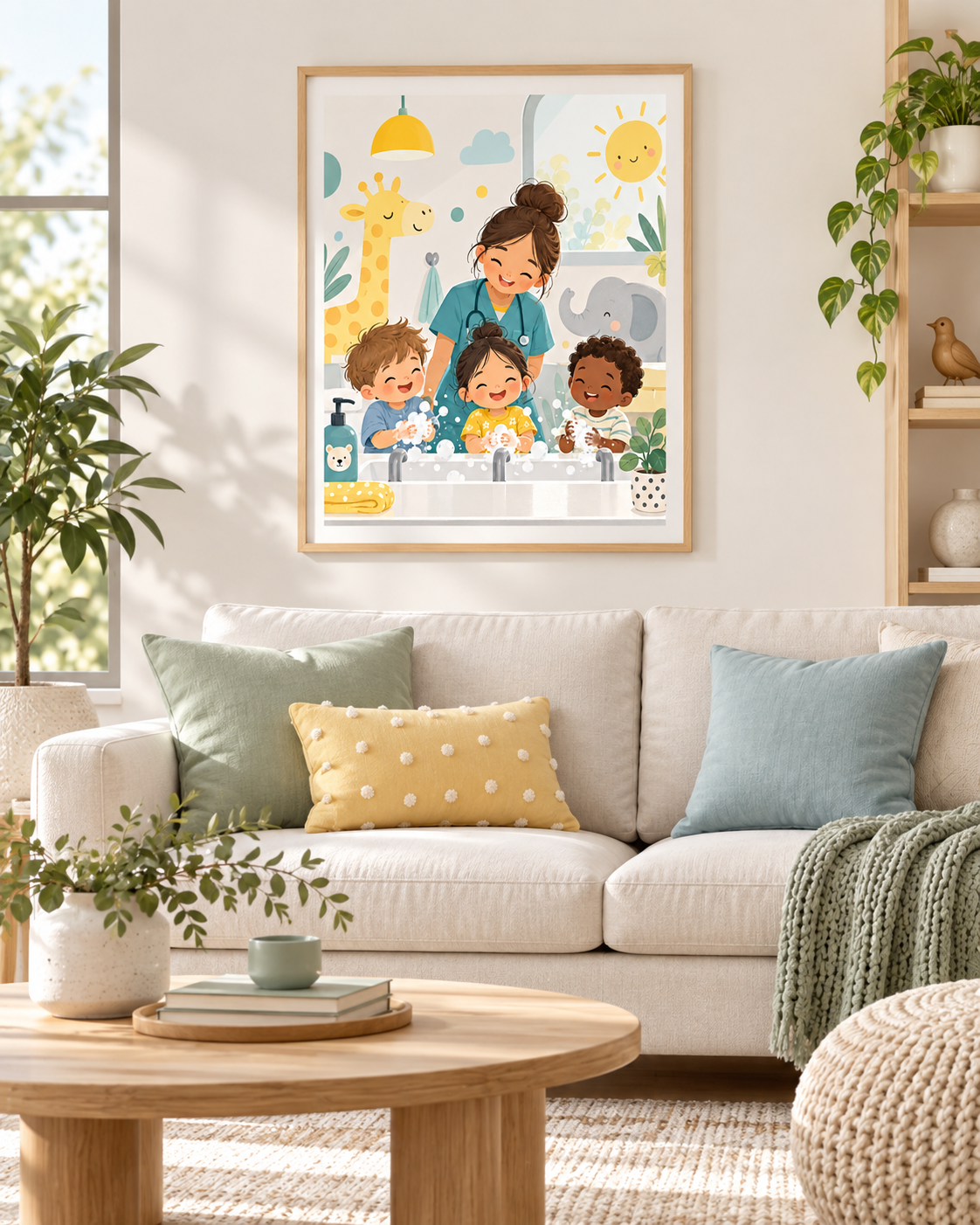 Quadro Pediatria Infantil em Momento de Higiene