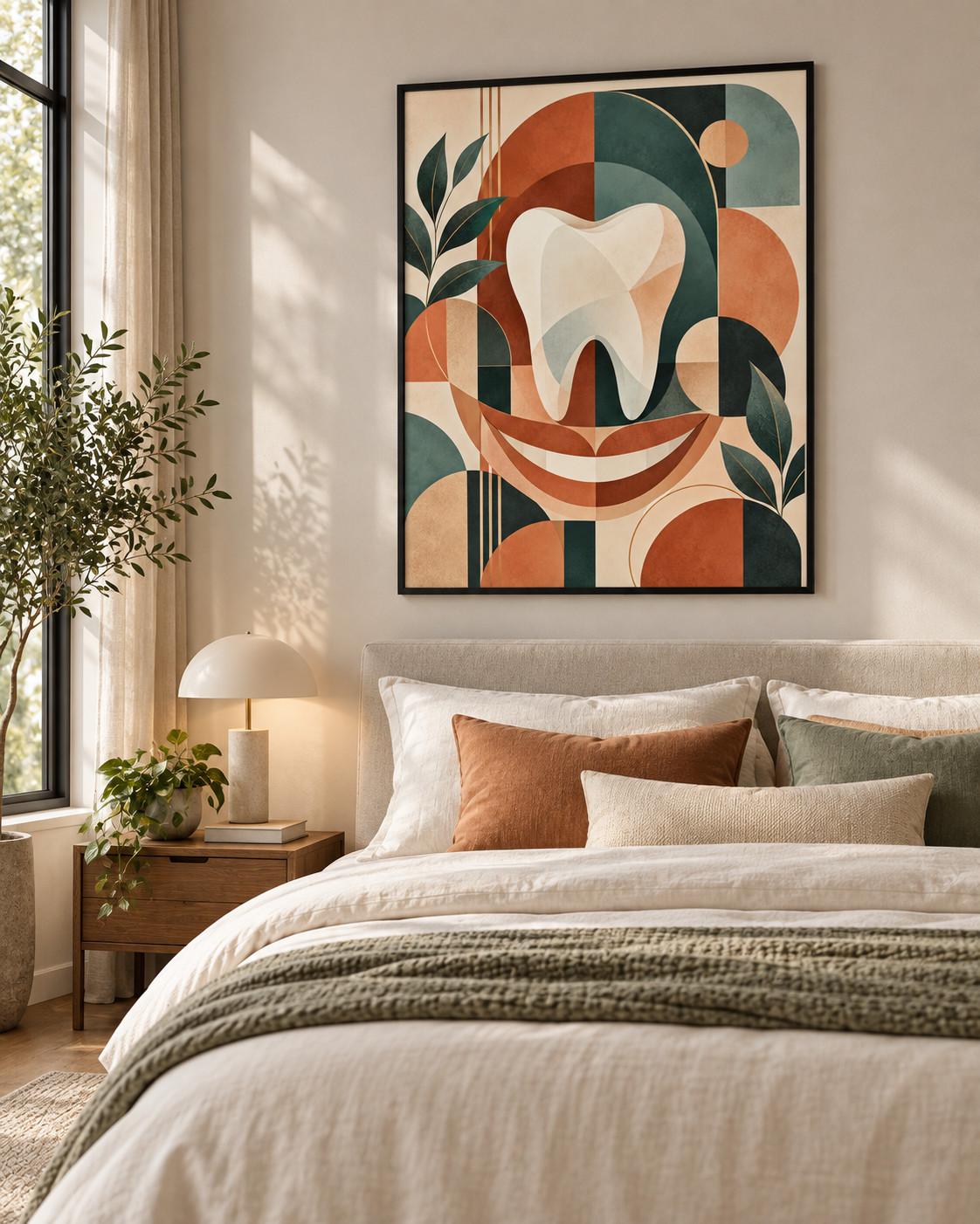 Quadro Dente Abstrato Geométrico