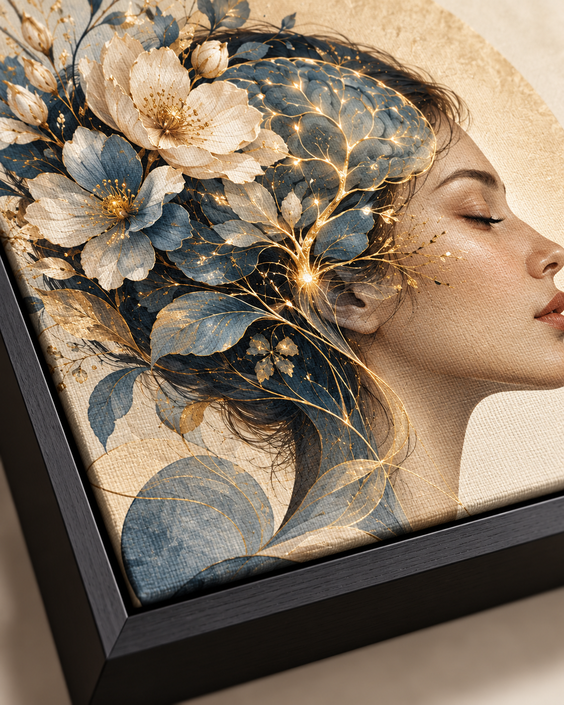 Quadro Mulher Botânica com Flores