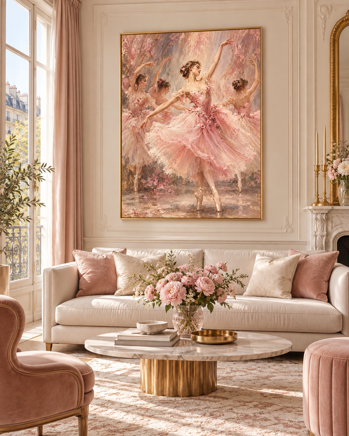 Quadro Bailarinas em Rosa