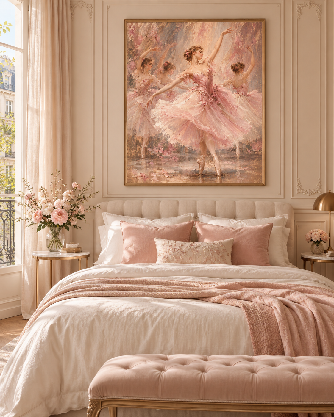 Quadro Bailarinas em Rosa
