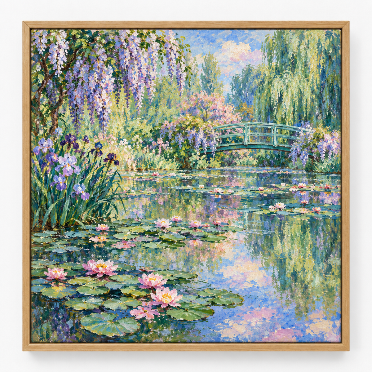Quadro Jardim de Monet com Ponte Japonesa e Lago de Lírios