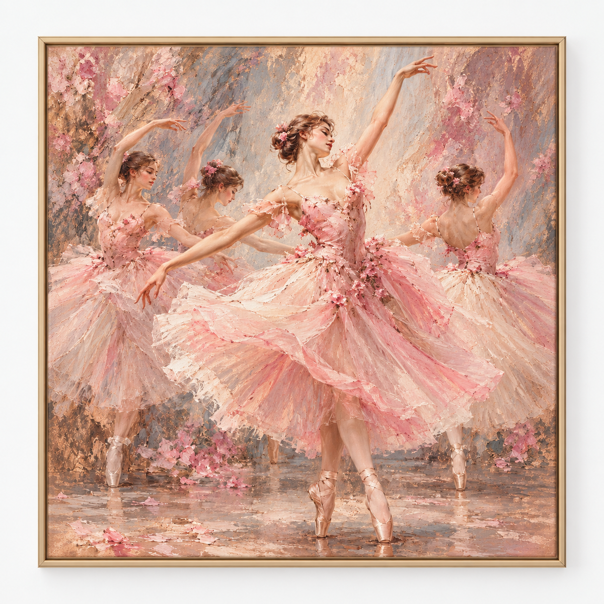Quadro Bailarinas em Rosa