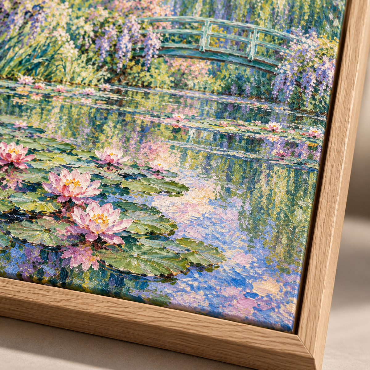 Quadro Jardim de Monet com Ponte Japonesa e Lago de Lírios