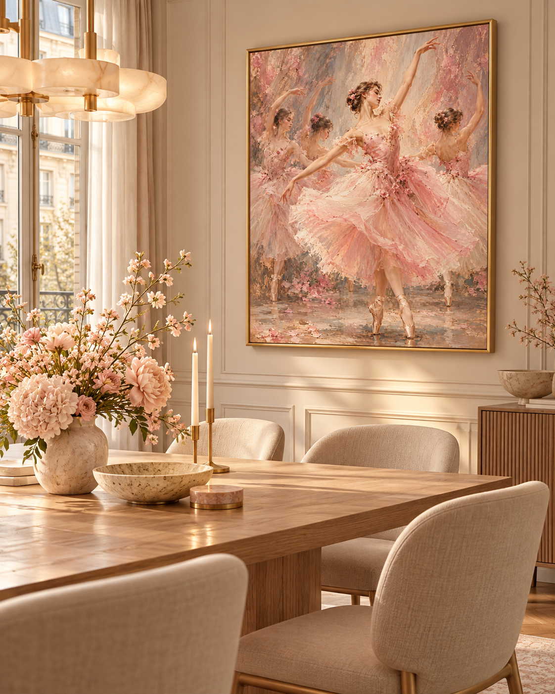 Quadro Bailarinas em Rosa