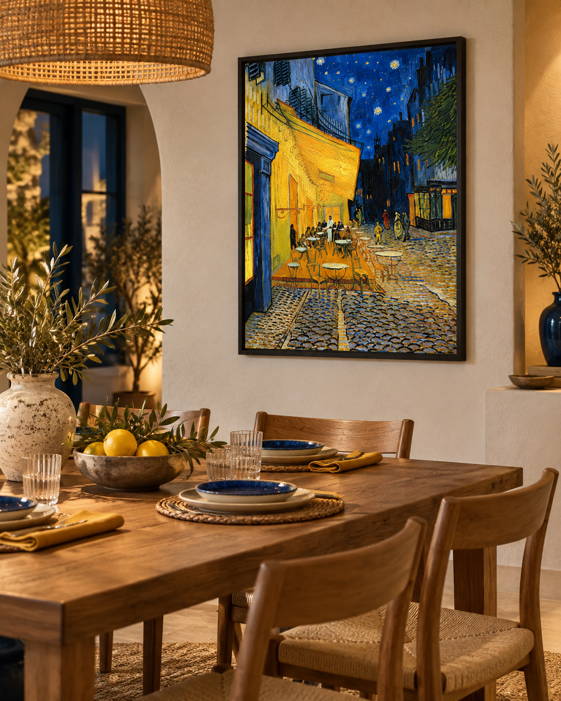 Quadro Noite Estrelada Sobre o Café