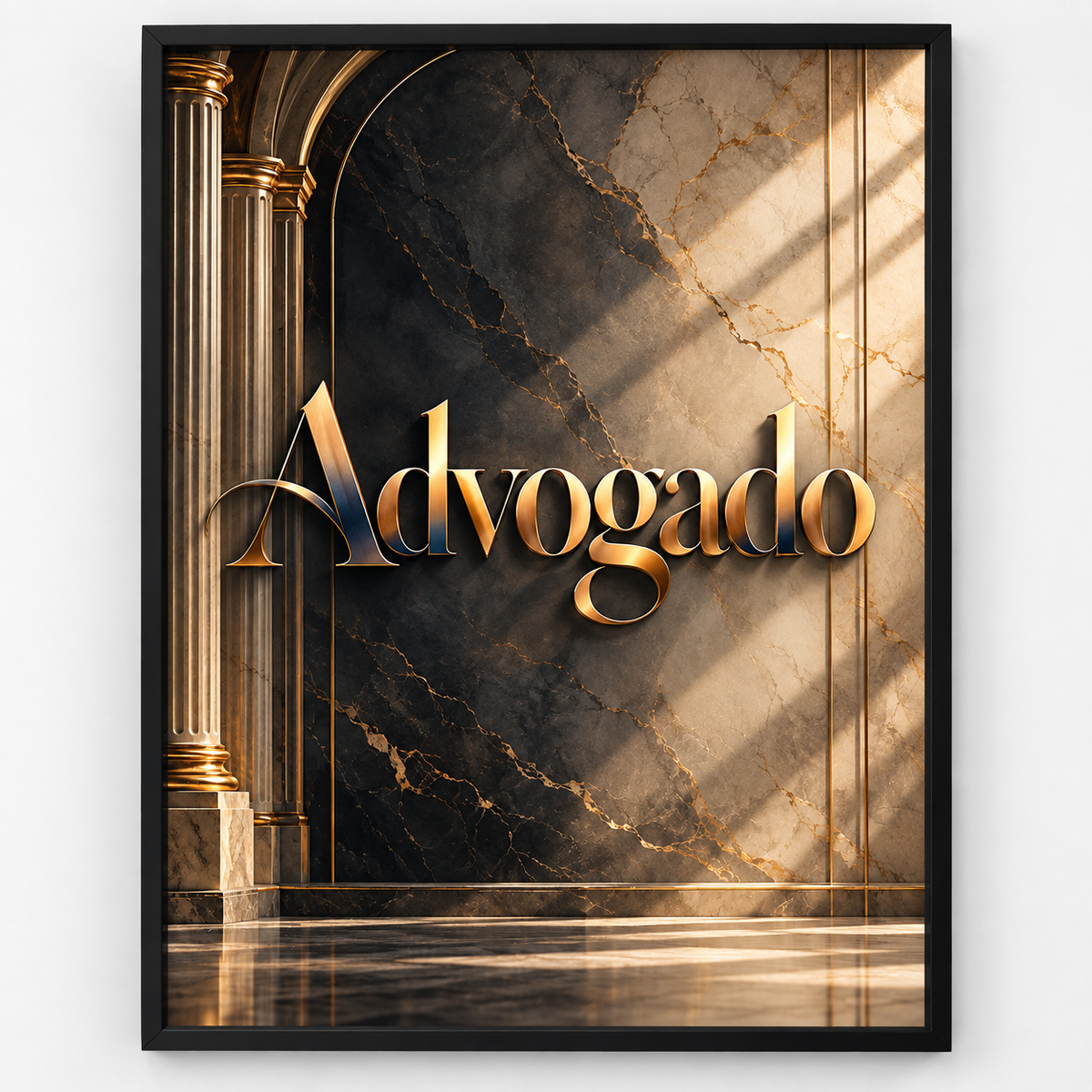 Quadro Advogado Dourado