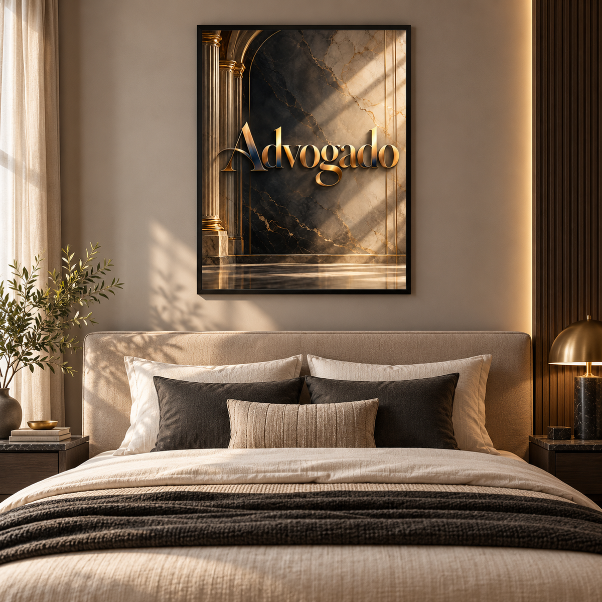 Quadro Advogado Dourado