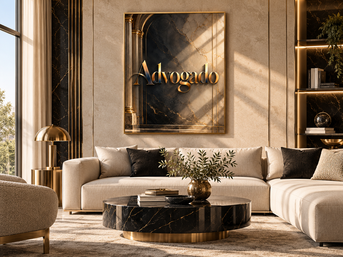Quadro Advogado Dourado