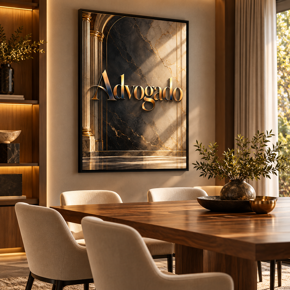 Quadro Advogado Dourado