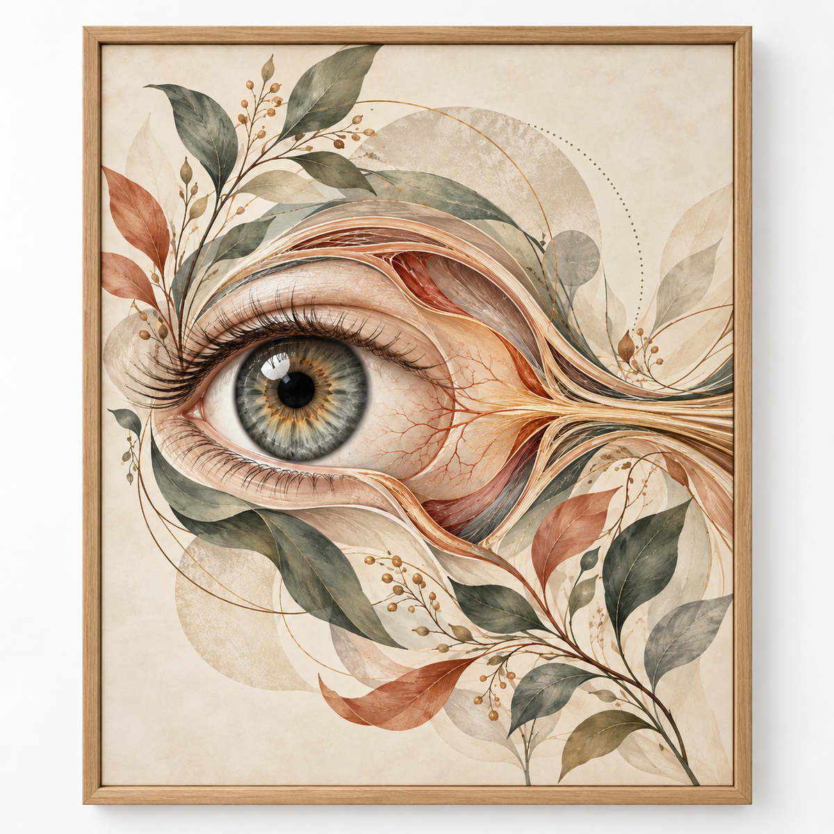 Quadro Anatomia do Olho com Folhagens