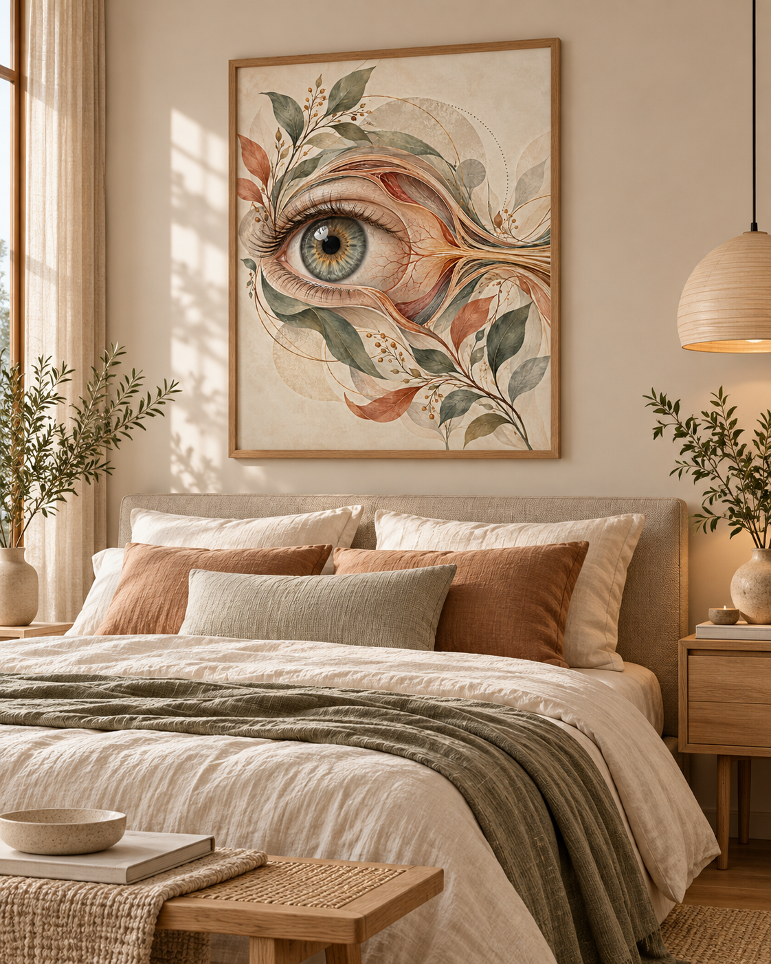Quadro Anatomia do Olho com Folhagens